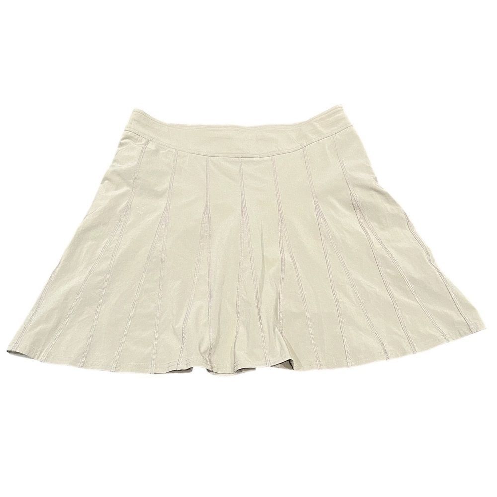 Athleta Cream Pleated A-Line Skirt